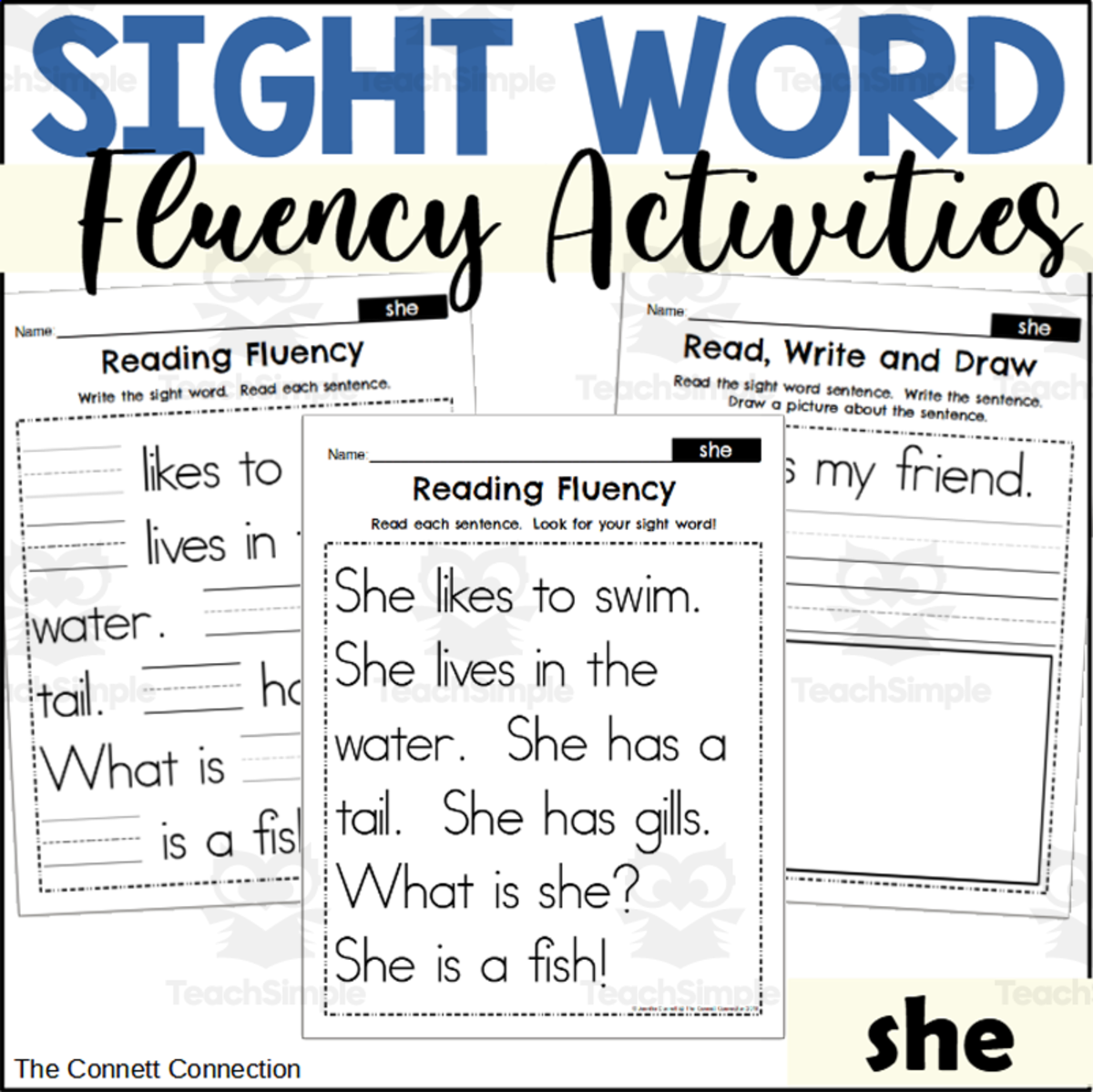 An educational teaching resource from The Connett Connection entitled Sight Word Fluency Packet - she downloadable at Teach Simple.