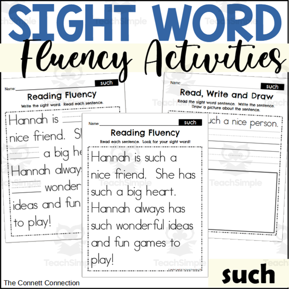 An educational teaching resource from The Connett Connection entitled Sight Word Fluency Packet - such downloadable at Teach Simple.