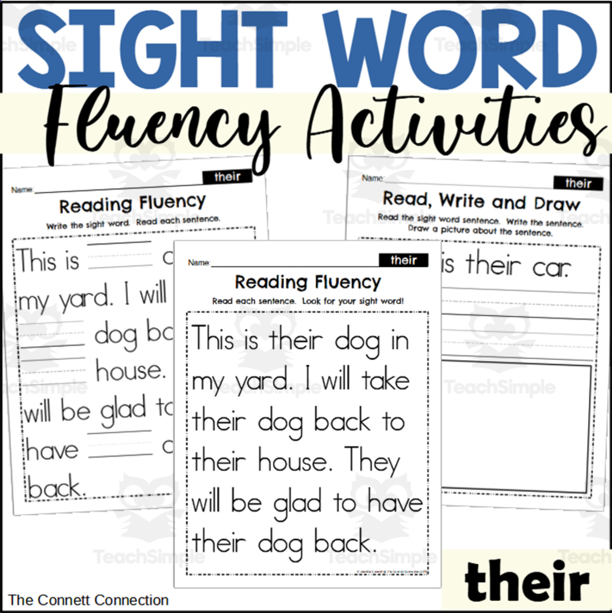 An educational teaching resource from The Connett Connection entitled Sight Word Fluency Packet - their downloadable at Teach Simple.