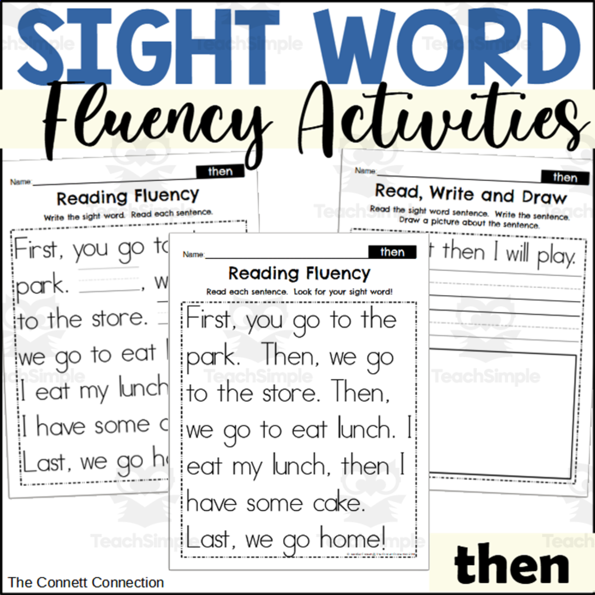 An educational teaching resource from The Connett Connection entitled Sight Word Fluency Packet - then downloadable at Teach Simple.