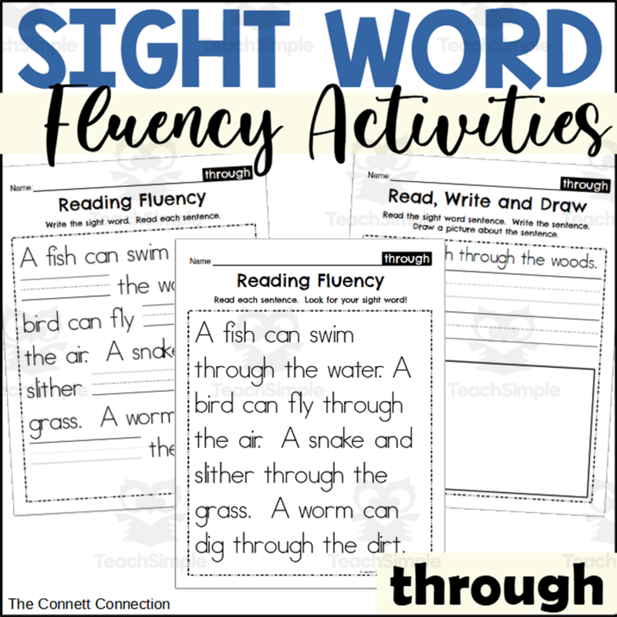 An educational teaching resource from The Connett Connection entitled Sight Word Fluency Packet - through downloadable at Teach Simple.