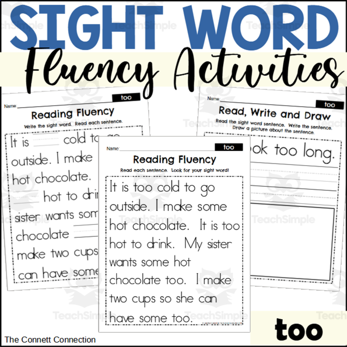 An educational teaching resource from The Connett Connection entitled Sight Word Fluency Packet - too downloadable at Teach Simple.