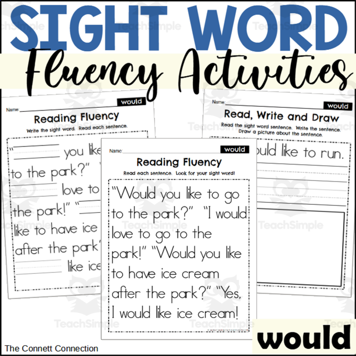 An educational teaching resource from The Connett Connection entitled Sight Word Fluency Packet - would downloadable at Teach Simple.