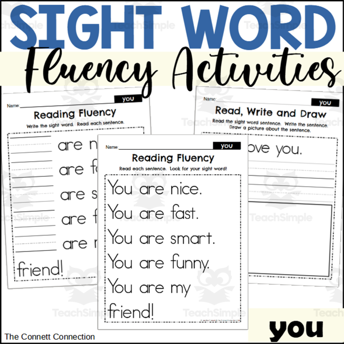 An educational teaching resource from The Connett Connection entitled Sight Word Fluency Packet - you downloadable at Teach Simple.