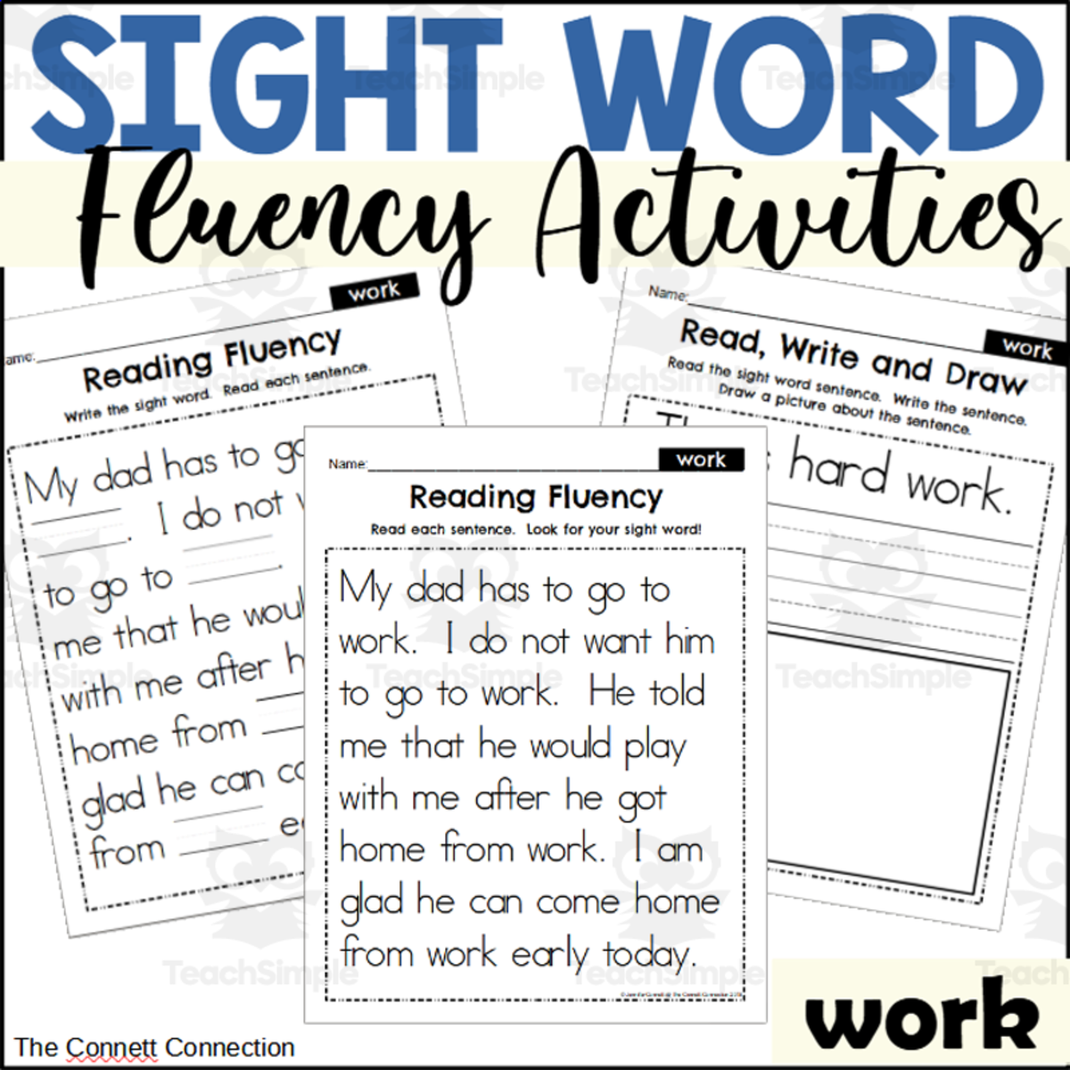 An educational teaching resource from The Connett Connection entitled Sight Word Fluency Passages - work downloadable at Teach Simple.