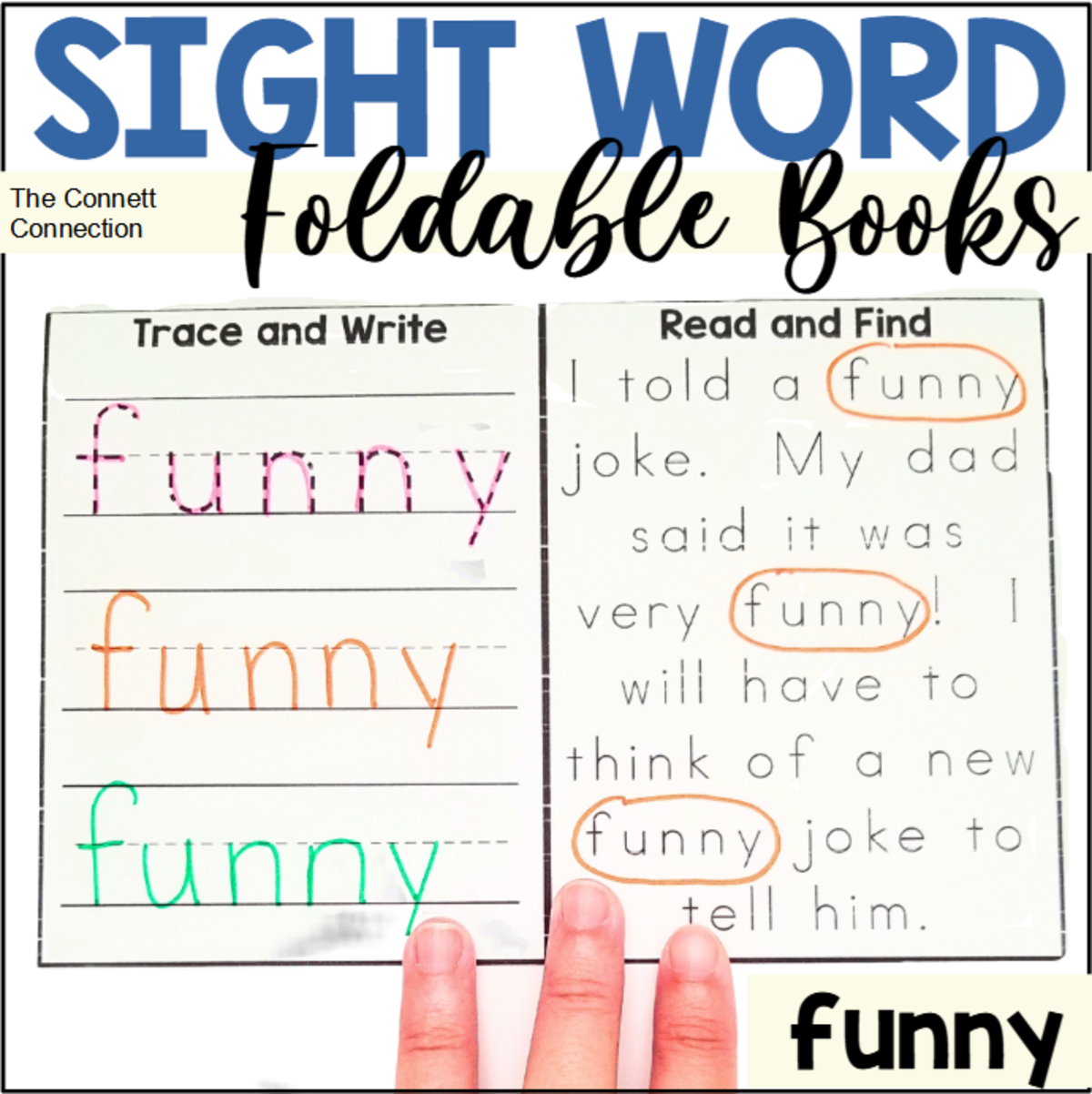 An educational teaching resource from The Connett Connection entitled Sight Word Foldable Book: funny downloadable at Teach Simple.