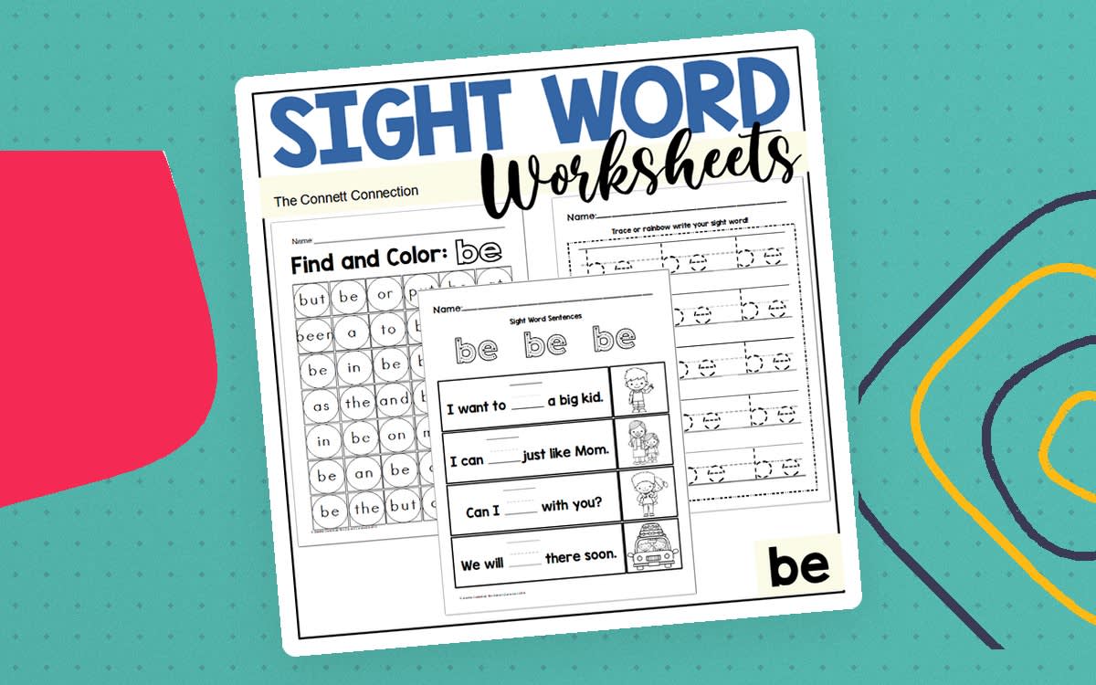 An educational teaching resource from The Connett Connection entitled Sight Word Worksheets: be downloadable at Teach Simple.