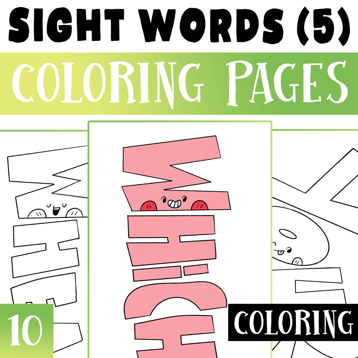 An educational teaching resource from Lapiiin Art Activities entitled Sight Words Coloring pages (5) Worksheet Activities For Morning Work downloadable at Teach Simple.