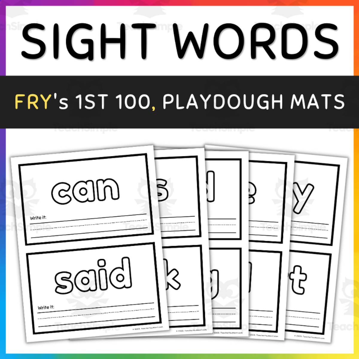 An educational teaching resource from TeacherYouWant entitled Sight Words Playdough Mat- Fry's 1st 100, Sight Words Practice & Activities downloadable at Teach Simple.