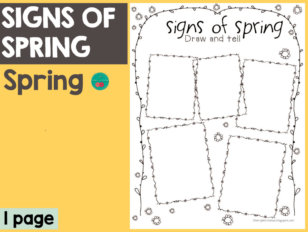 An educational teaching resource from Cherry Workshop entitled Signs of Spring Draw & Tell downloadable at Teach Simple.