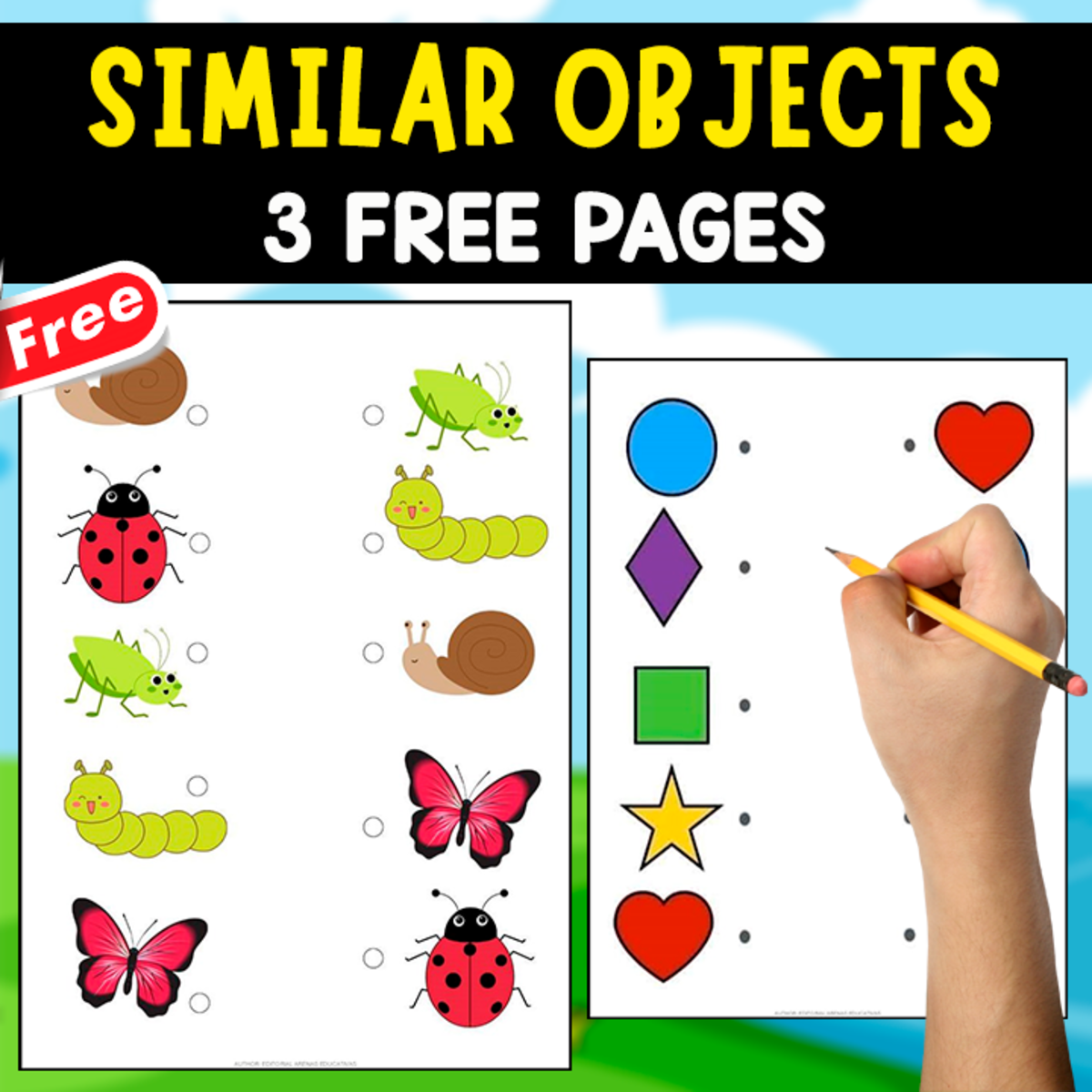 An educational teaching resource from EDITORIAL LAURA EDUCA entitled SIMILAR OBJECTS | 3 FUNNY FREE PAGES_J downloadable at Teach Simple.