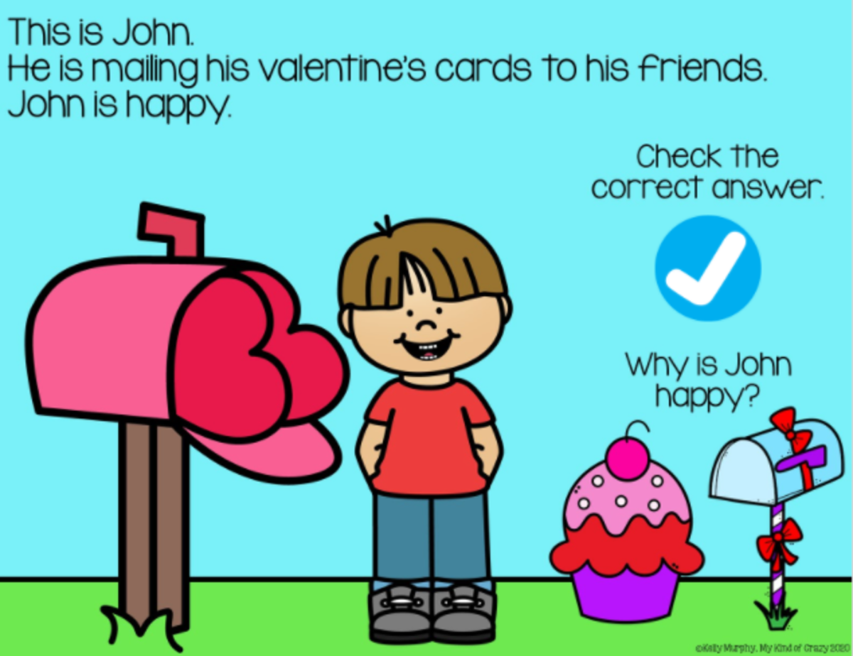 An educational teaching resource from My Kind of Crazy entitled Simple Reading Comprehension for Valentine's Day, Special Ed downloadable at Teach Simple.