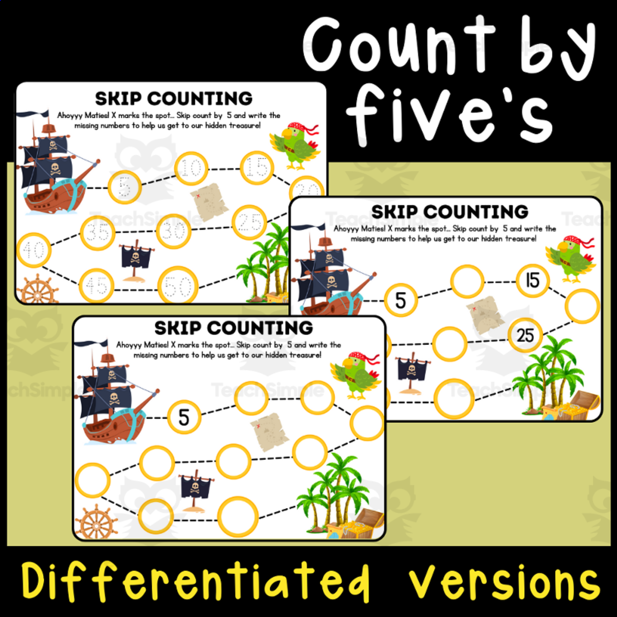An educational teaching resource from Primary 206 Mix entitled Skip Count by 5's downloadable at Teach Simple.