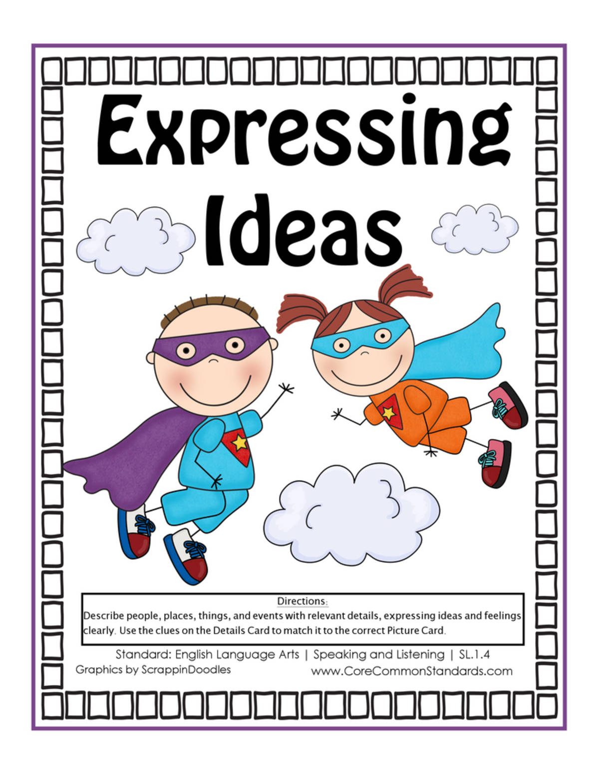 An educational teaching resource from Have Fun Teaching entitled SL.1.4 Common Core Activity downloadable at Teach Simple.