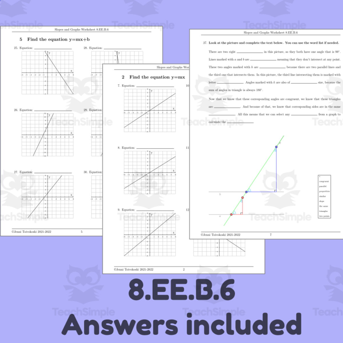An educational teaching resource from TheBrightestKid entitled Slopes and Graphs Worksheet downloadable at Teach Simple.