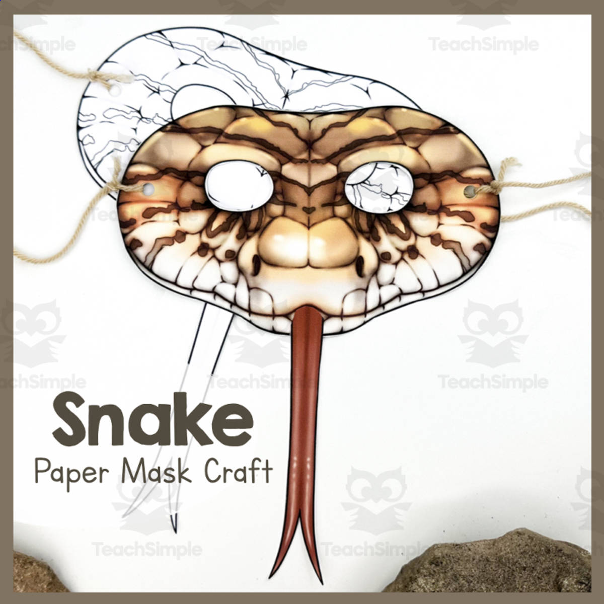 An educational teaching resource from Simply Schoolgirl entitled Snake | Paper Mask | Printable Craft downloadable at Teach Simple.
