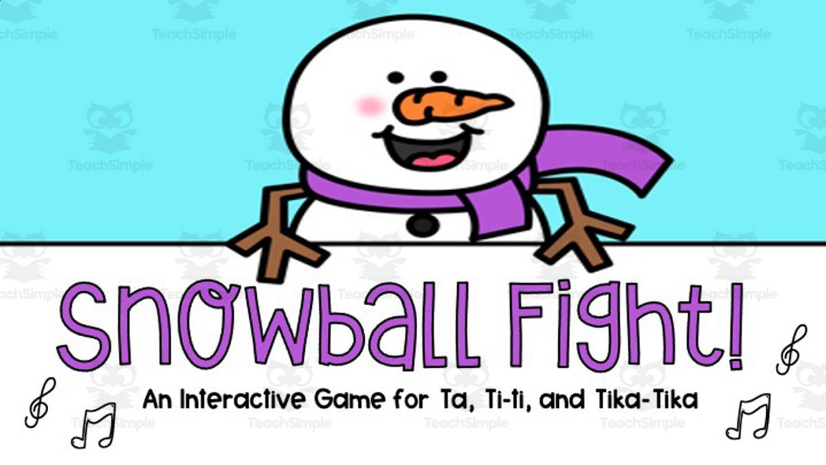 An educational teaching resource from Joyful Noise Teaching entitled Snowball Fight | An Interactive Music Game downloadable at Teach Simple.