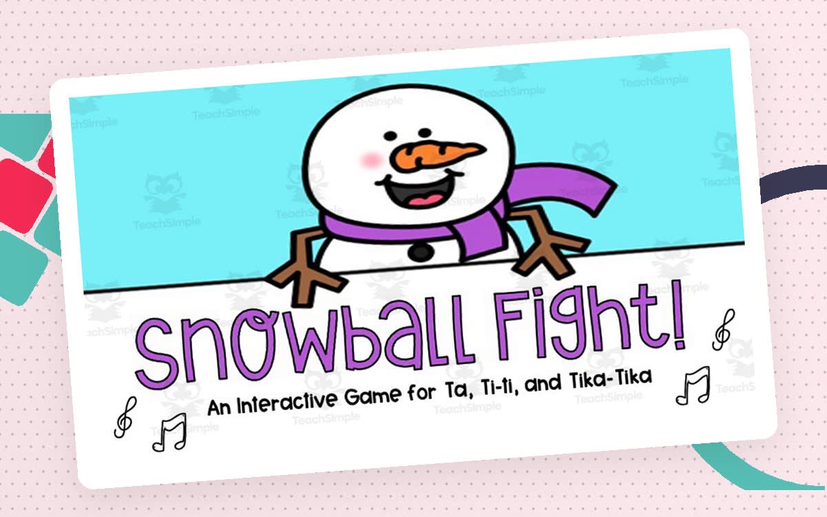 An educational teaching resource from Joyful Noise Teaching entitled Snowball Fight | An Interactive Music Game downloadable at Teach Simple.