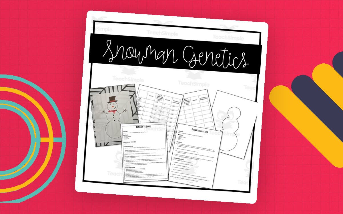 An educational teaching resource from Maude in the Middle entitled Snowman Genetics Activity downloadable at Teach Simple.