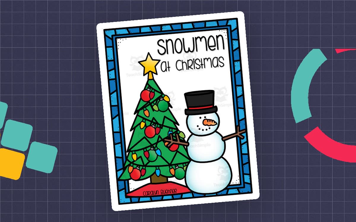 An educational teaching resource from Glitter and Grace entitled Snowmen at Christmas Writing Worksheets downloadable at Teach Simple.