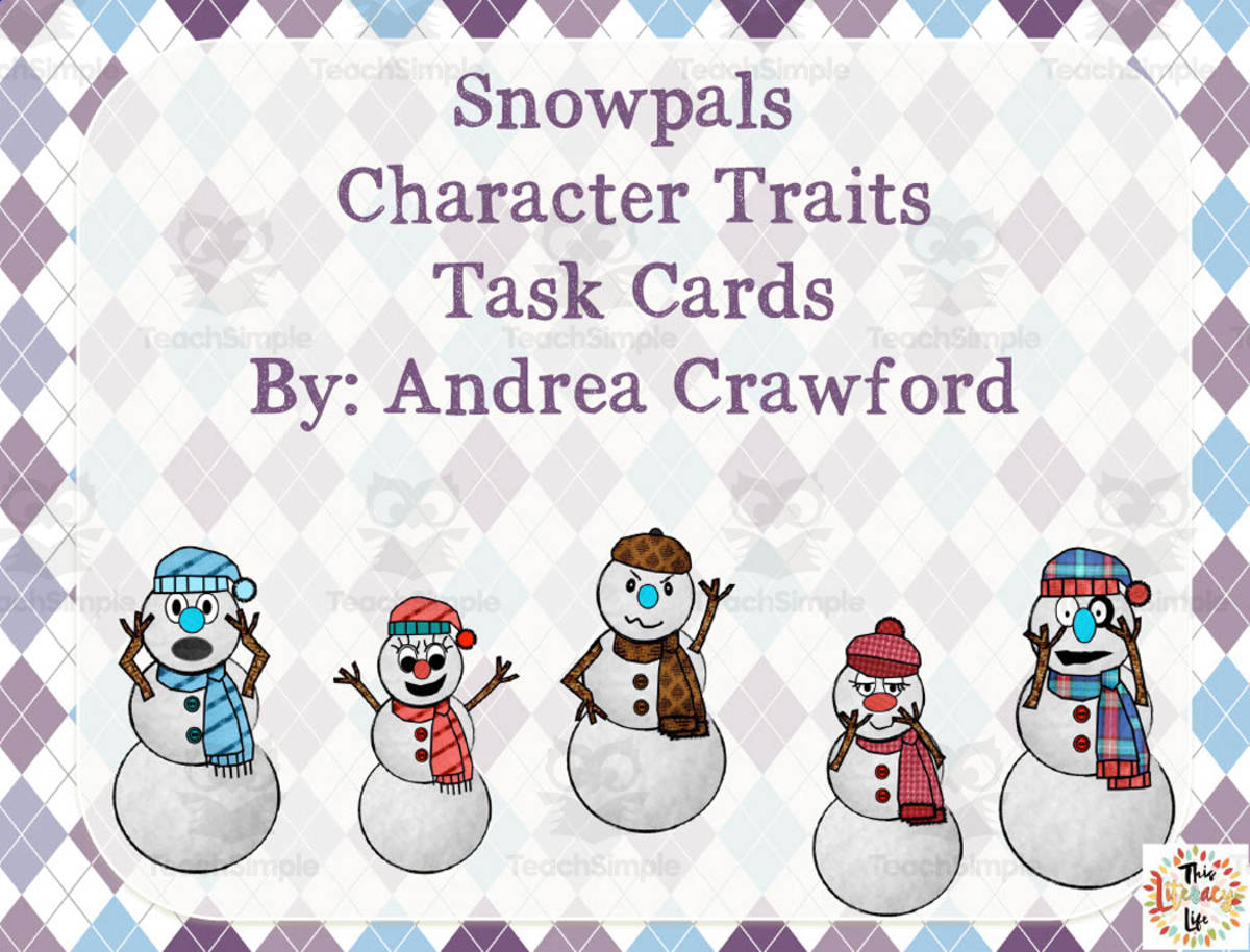 An educational teaching resource from Literacy Life entitled Snowpals Character Traits Task Cards downloadable at Teach Simple.