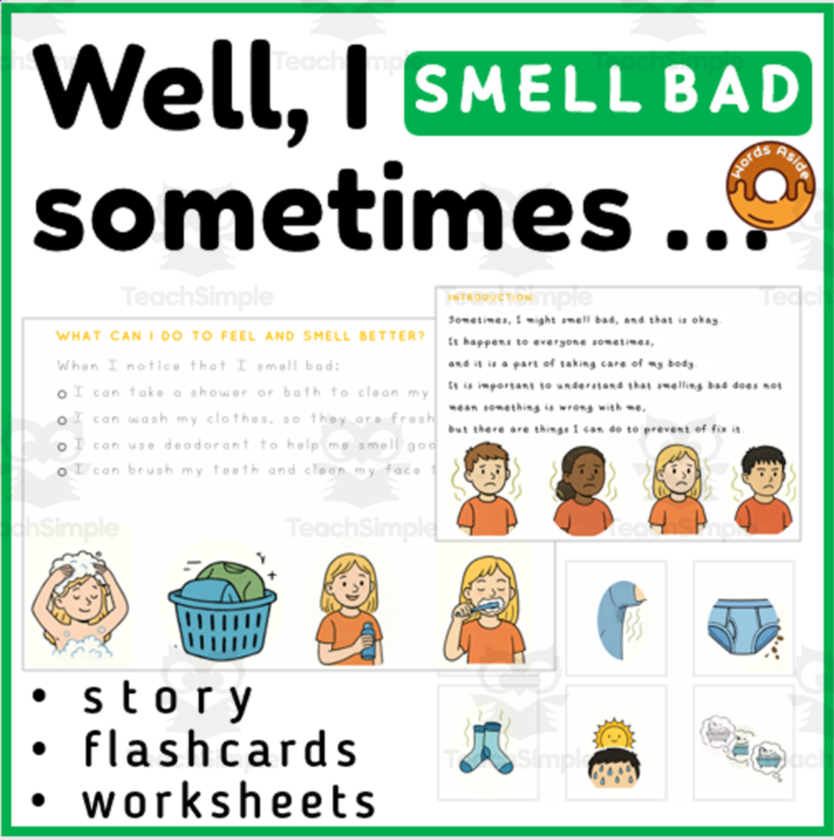 An educational teaching resource from WORDS ASIDE entitled Social Skills Workbook Story 1 downloadable at Teach Simple.