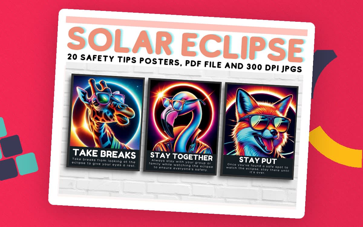 An educational teaching resource from Teach2Tell entitled Solar Eclipse Safety for Solar Eclipse 2024 Activities downloadable at Teach Simple.