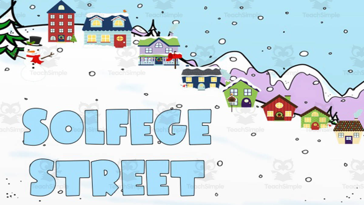 An educational teaching resource from Joyful Noise Teaching entitled Solfege Street Winter Interactive Music Game downloadable at Teach Simple.