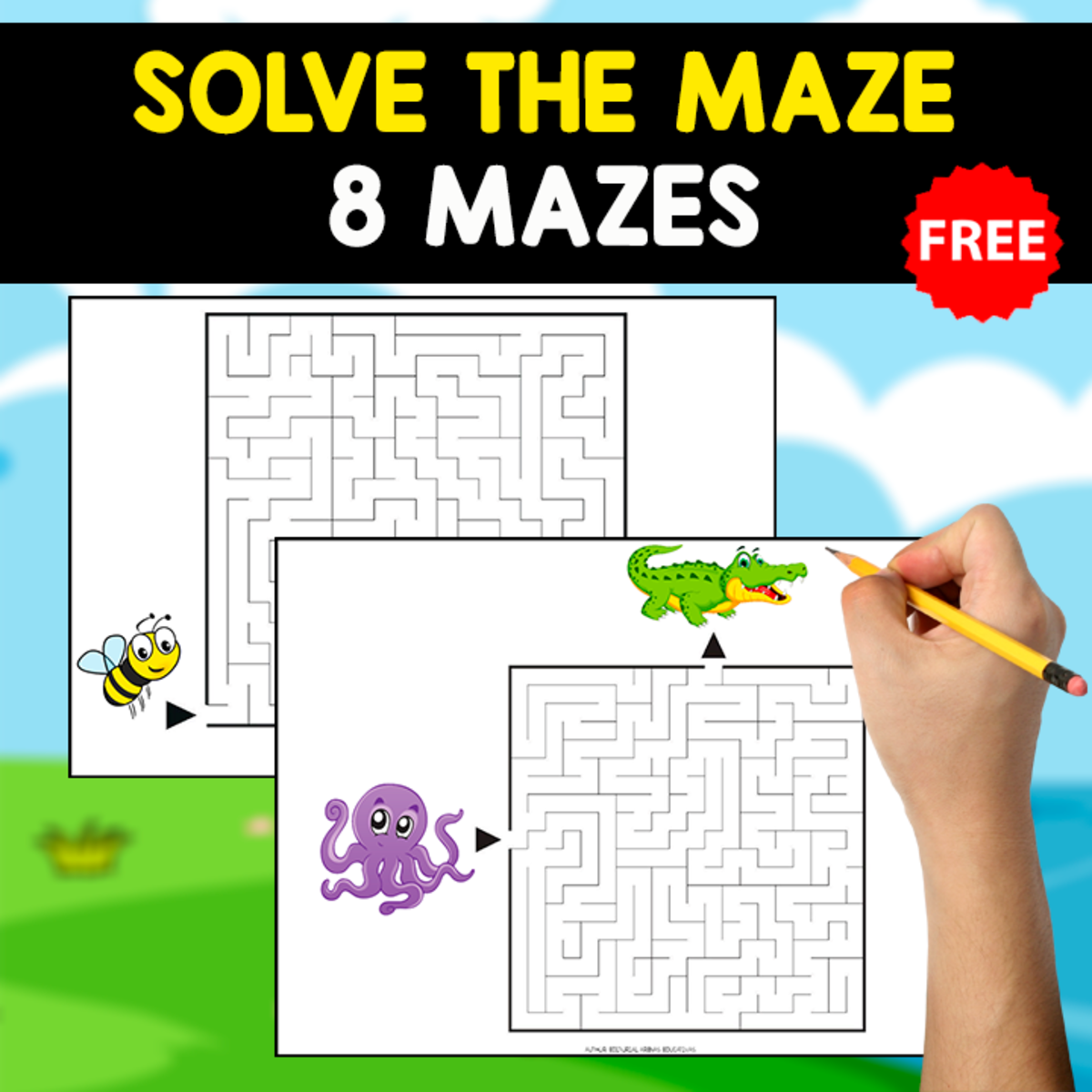An educational teaching resource from EDITORIAL LAURA EDUCA entitled SOLVE THE MAZE | 8 FREE EXERCISES downloadable at Teach Simple.