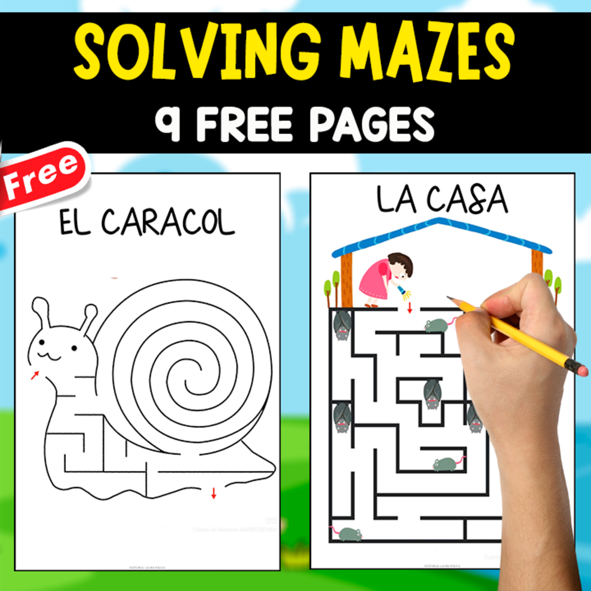 An educational teaching resource from EDITORIAL LAURA EDUCA entitled SOLVING 9 MAZES | FREE RESOURCES FOR KIDS downloadable at Teach Simple.