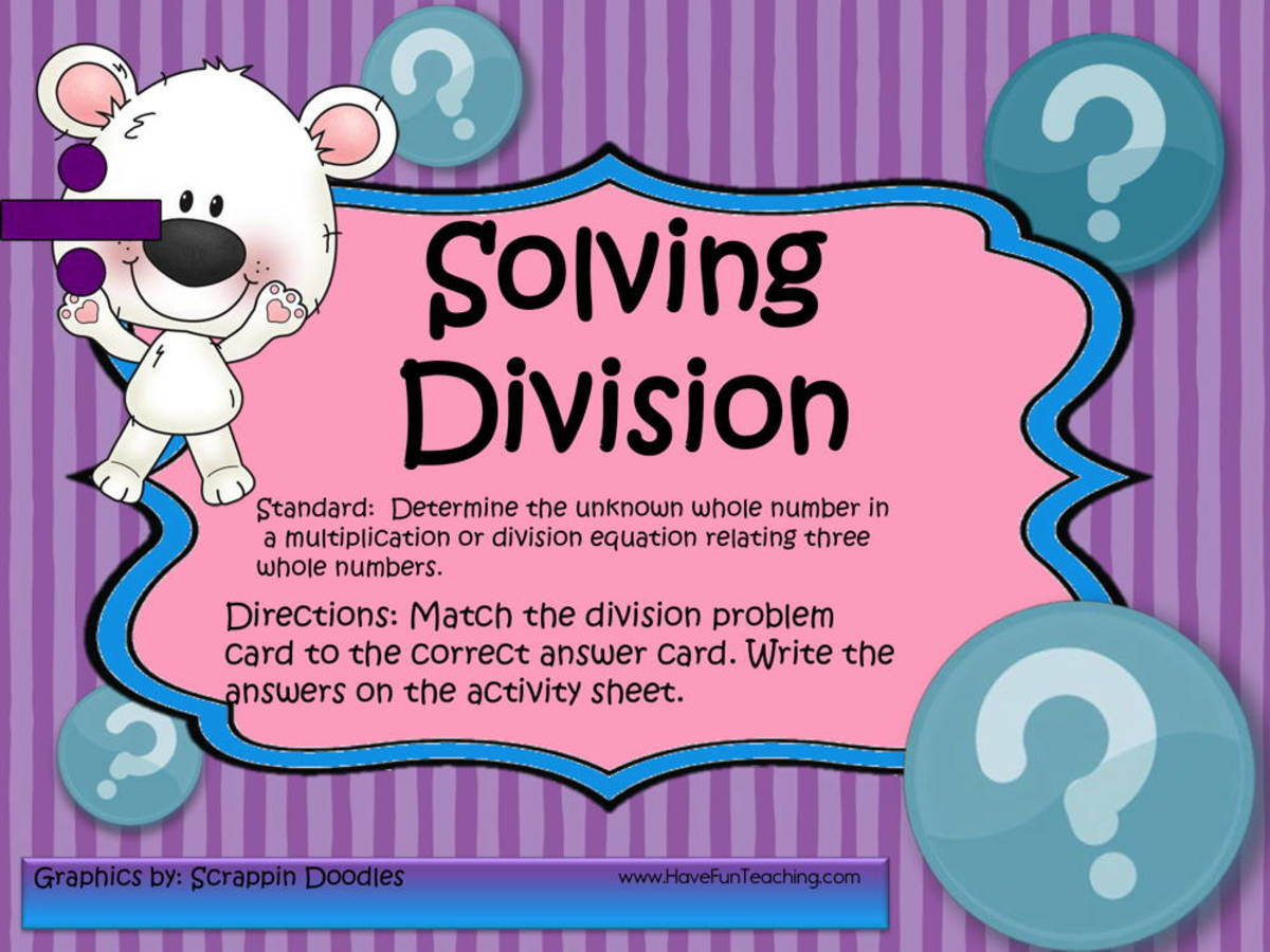 An educational teaching resource from Have Fun Teaching entitled Solving Division Activity downloadable at Teach Simple.