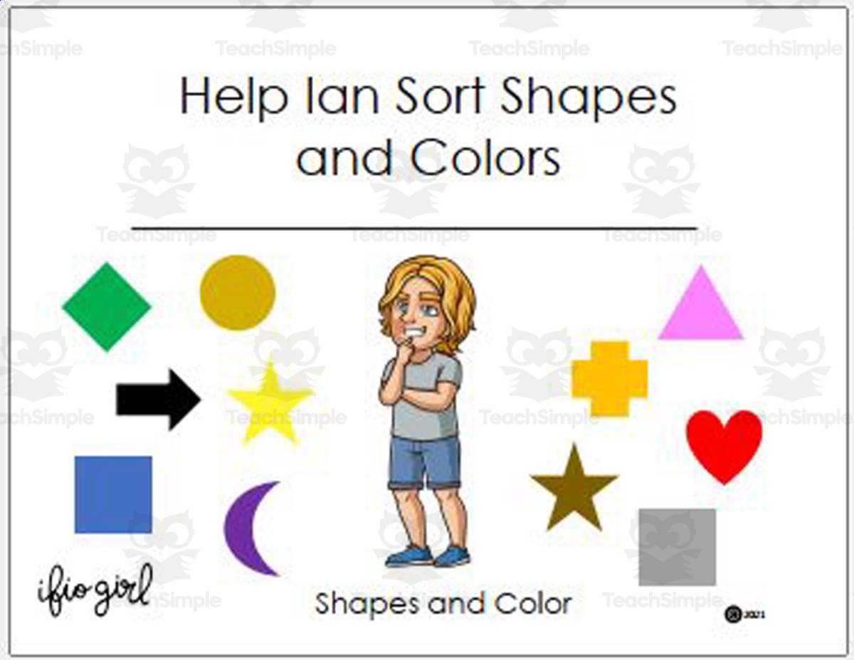 An educational teaching resource from IFIO girl - I'll Figure It Out entitled Sort Shapes and Colors downloadable at Teach Simple.