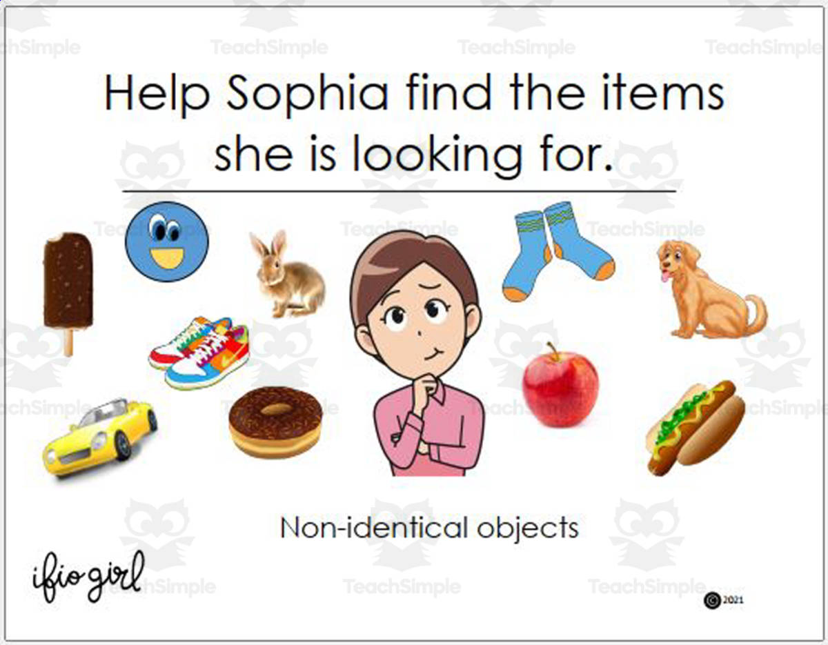 An educational teaching resource from IFIO girl - I'll Figure It Out entitled Sort/Group Non-Identical objects - early learner activity downloadable at Teach Simple.