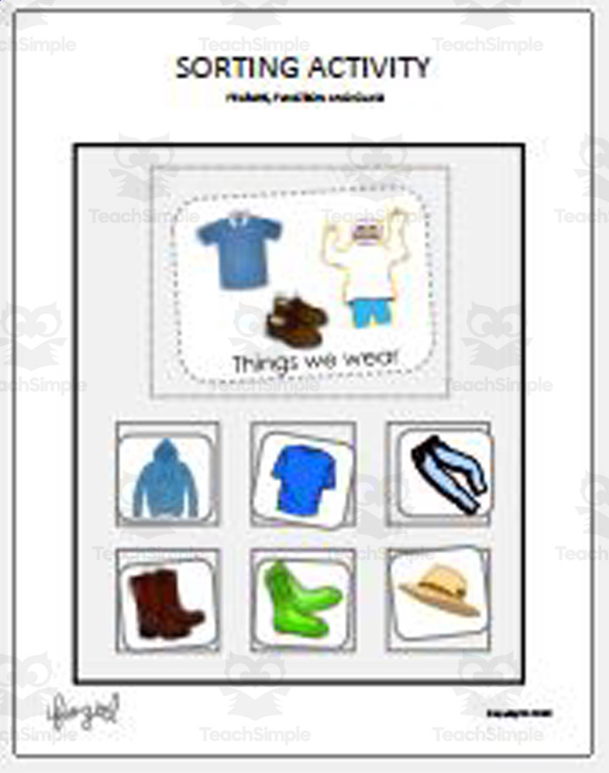 An educational teaching resource from IFIO girl - I'll Figure It Out entitled Sort by Feature, Function & Class – Large Pictures downloadable at Teach Simple.