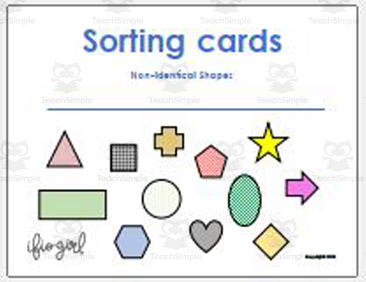 An educational teaching resource from IFIO girl - I'll Figure It Out entitled Sorting Cards - Non-Identical Shapes downloadable at Teach Simple.