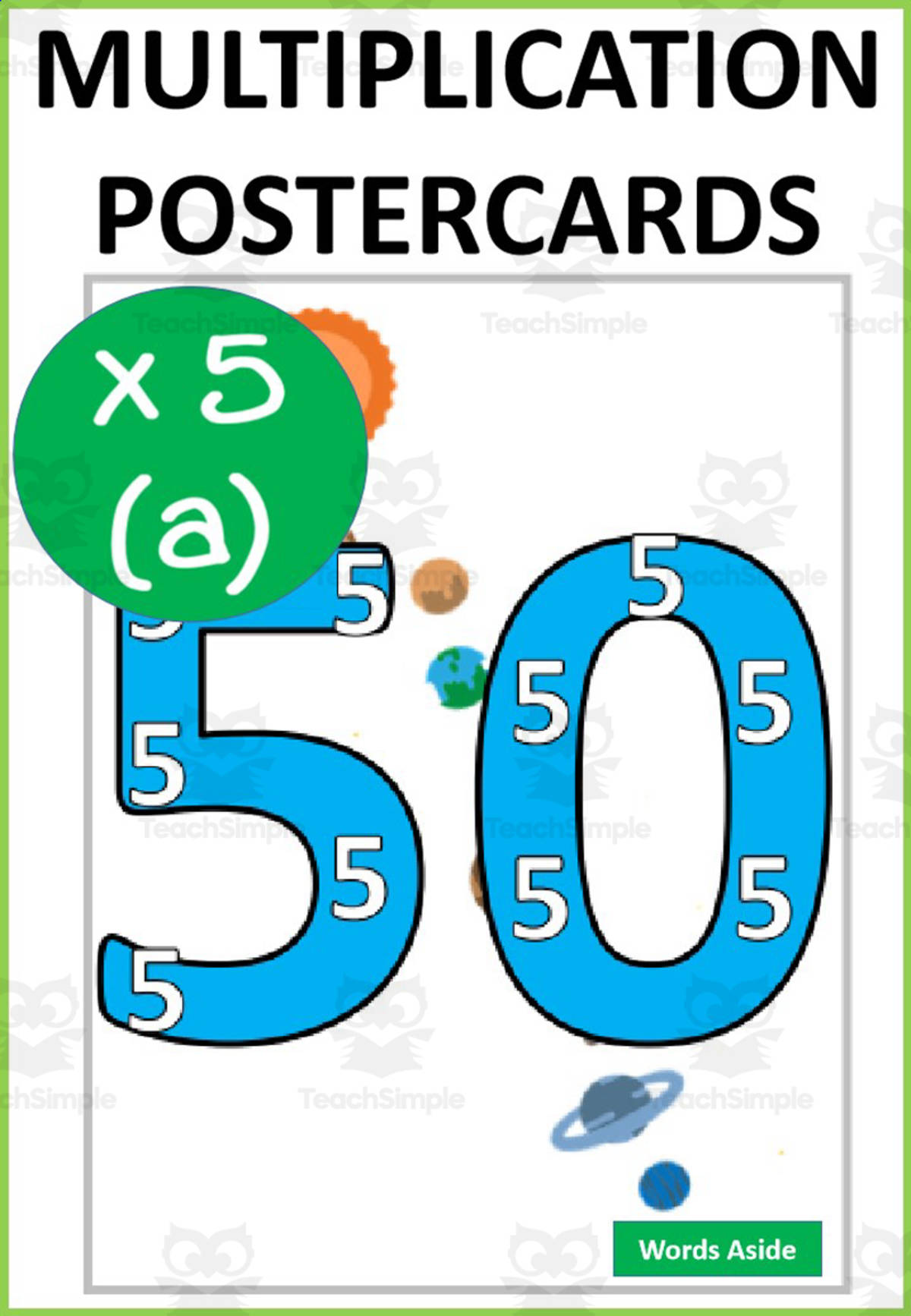 An educational teaching resource from WORDS ASIDE entitled Space Multiplication Repeated Addition Posters x5a downloadable at Teach Simple.