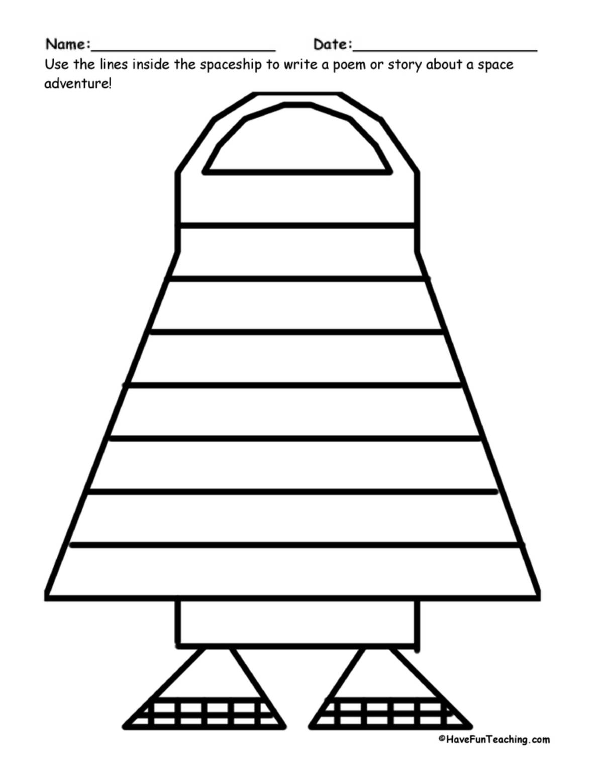 An educational teaching resource from Have Fun Teaching entitled Space Poetry Worksheet downloadable at Teach Simple.