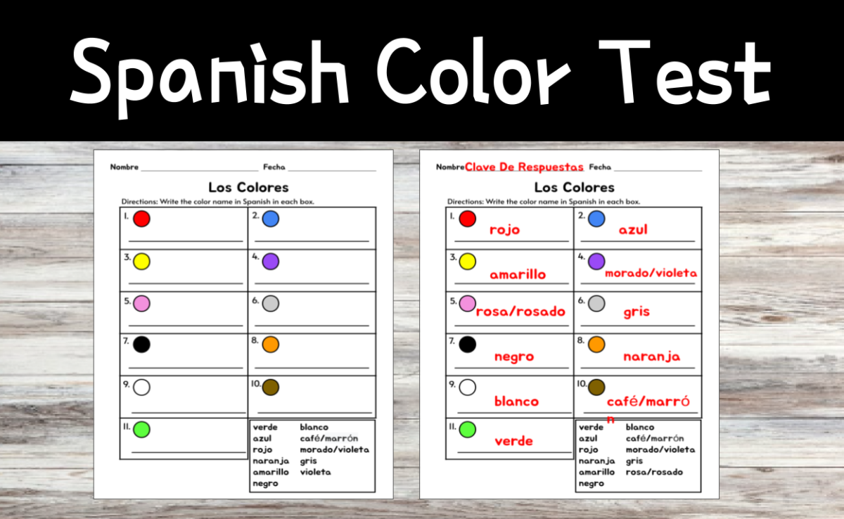 An educational teaching resource from CraftEdPrints entitled Spanish Color Test / Quiz downloadable at Teach Simple.
