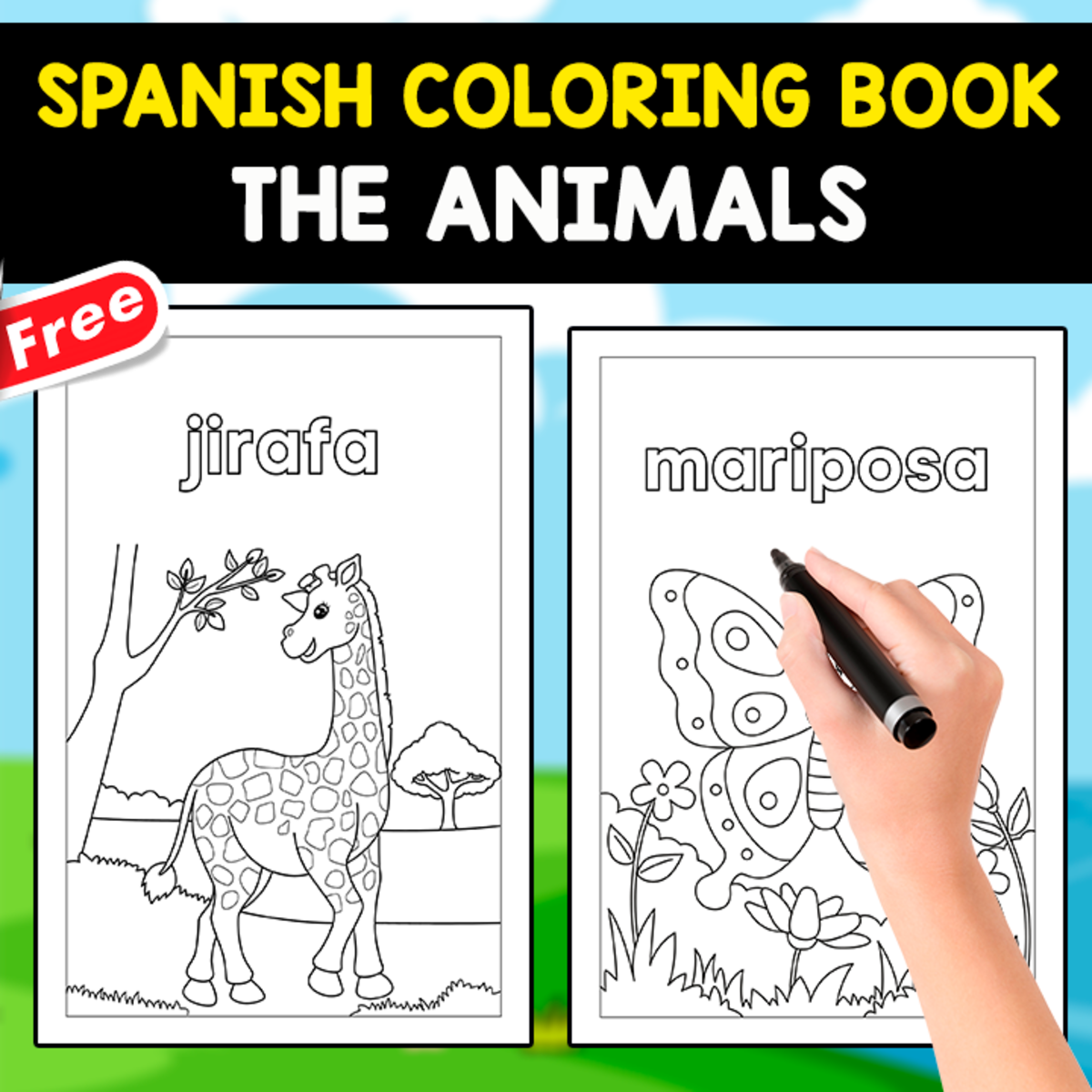 An educational teaching resource from EDITORIAL LAURA EDUCA entitled SPANISH COLORING BOOK | THE ANIMALS downloadable at Teach Simple.