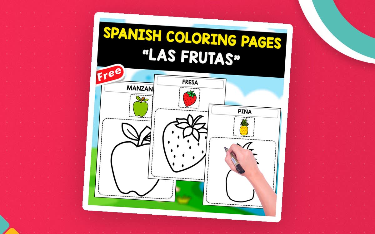 An educational teaching resource from EDITORIAL LAURA EDUCA entitled SPANISH COLOURING PAGES | The Fruits downloadable at Teach Simple.