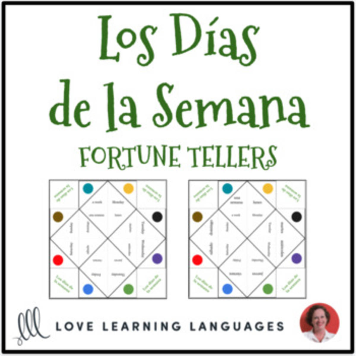 An educational teaching resource from Love Learning Languages entitled Spanish: Days of the Week - Fortune Tellers downloadable at Teach Simple.