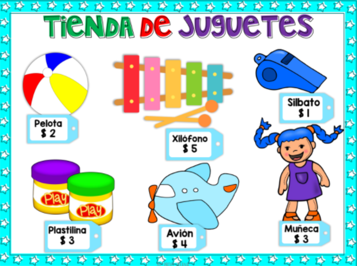 An educational teaching resource from Teacher's Clipart entitled Spanish: Dramatic Play Shopping for Children downloadable at Teach Simple.