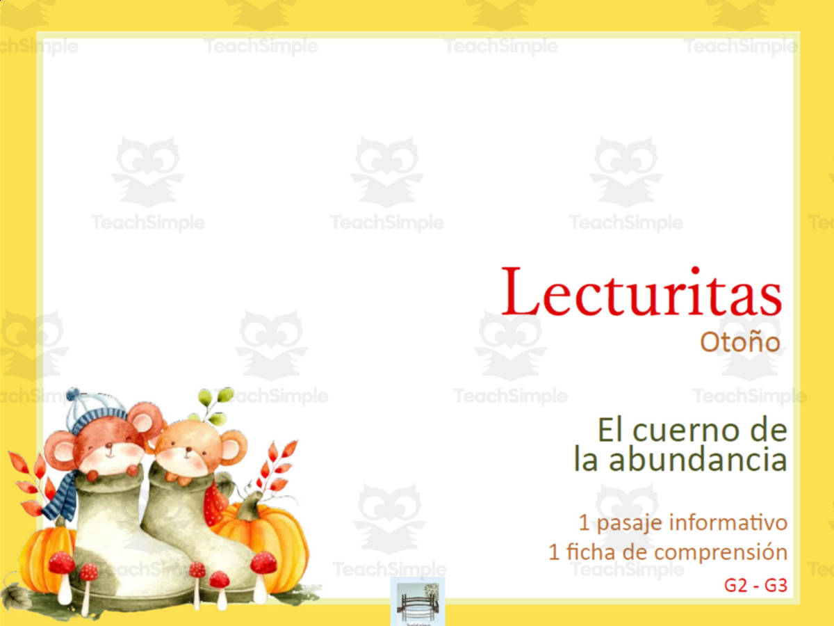 An educational teaching resource from Bridging - Spanish Reading and Writing entitled Spanish | Espanol | Bridging Lecturita Otoño Spanish Reading Comprehension Comprensión lectora downloadable at Teach Simple.