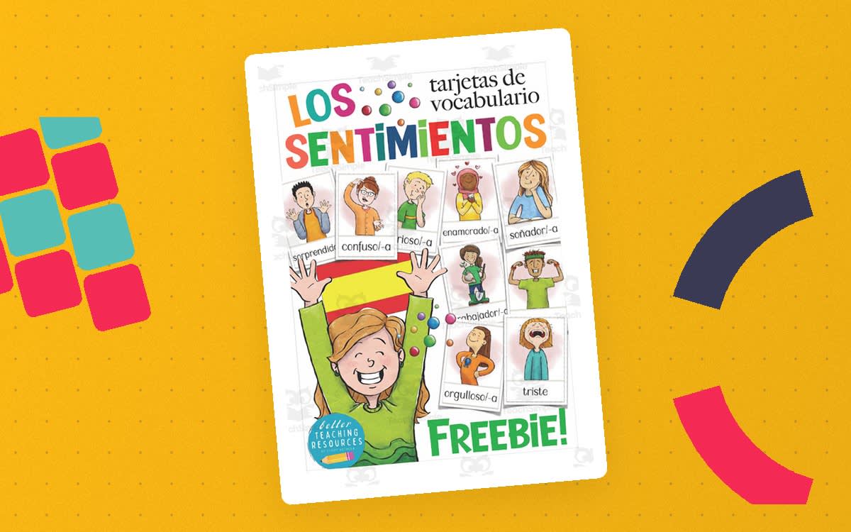 An educational teaching resource from Better Teaching Resources entitled Spanish: Feelings Flash Cards - FREEBIE downloadable at Teach Simple.