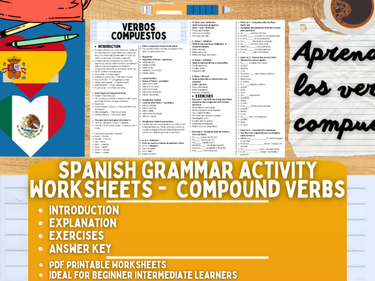 Spanish Grammar Activity Worksheets - Compound Verbs preview