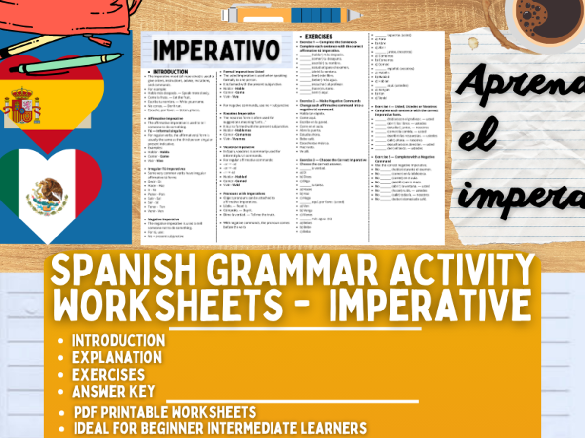 Spanish Grammar Activity Worksheets - Imperative preview