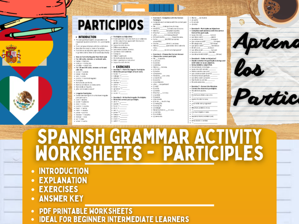 Spanish Grammar Activity Worksheets - Participles preview