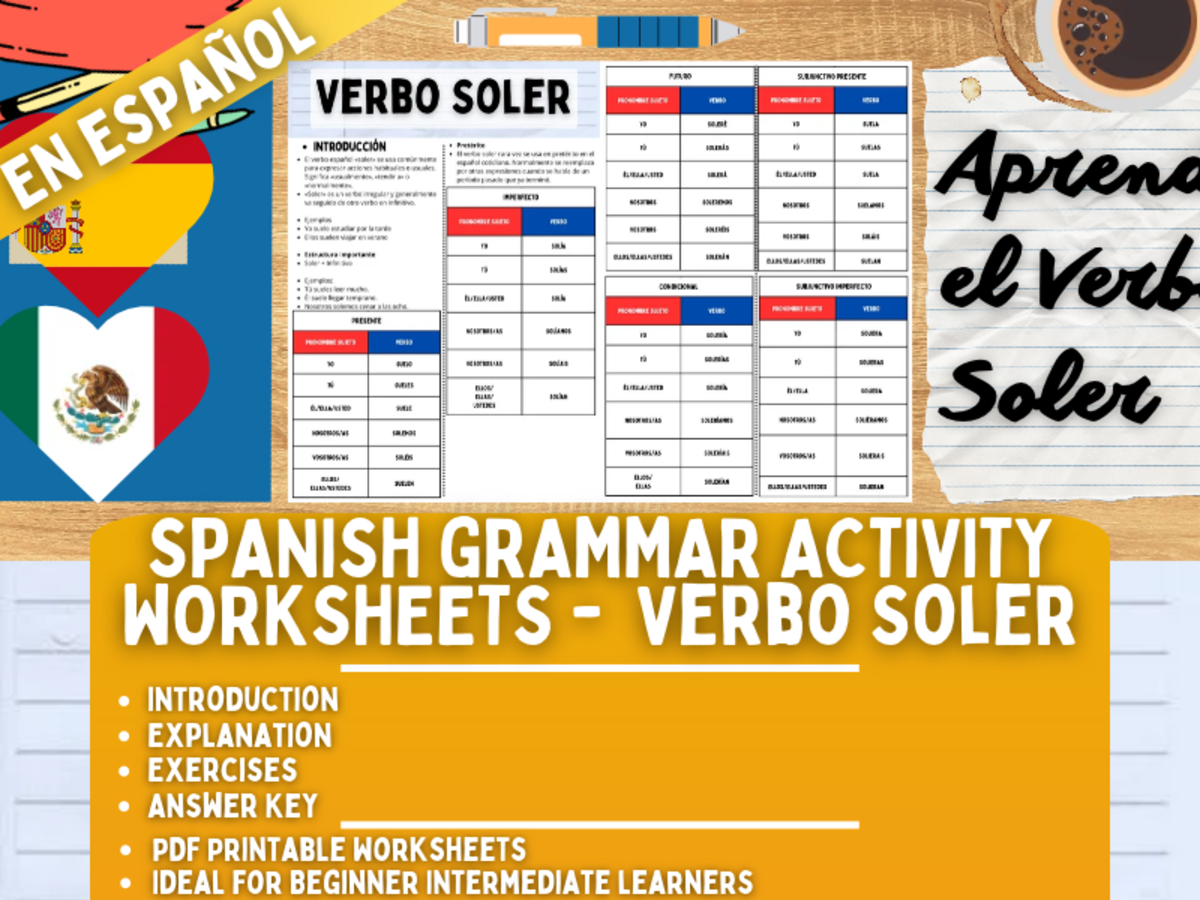 Spanish Grammar Activity Worksheets - Verb Soler - Spanish Only preview