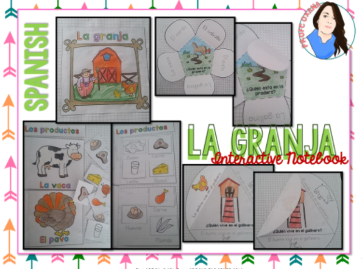 An educational teaching resource from Teacher's Clipart entitled Spanish Interactive Notebook - The Farm downloadable at Teach Simple.