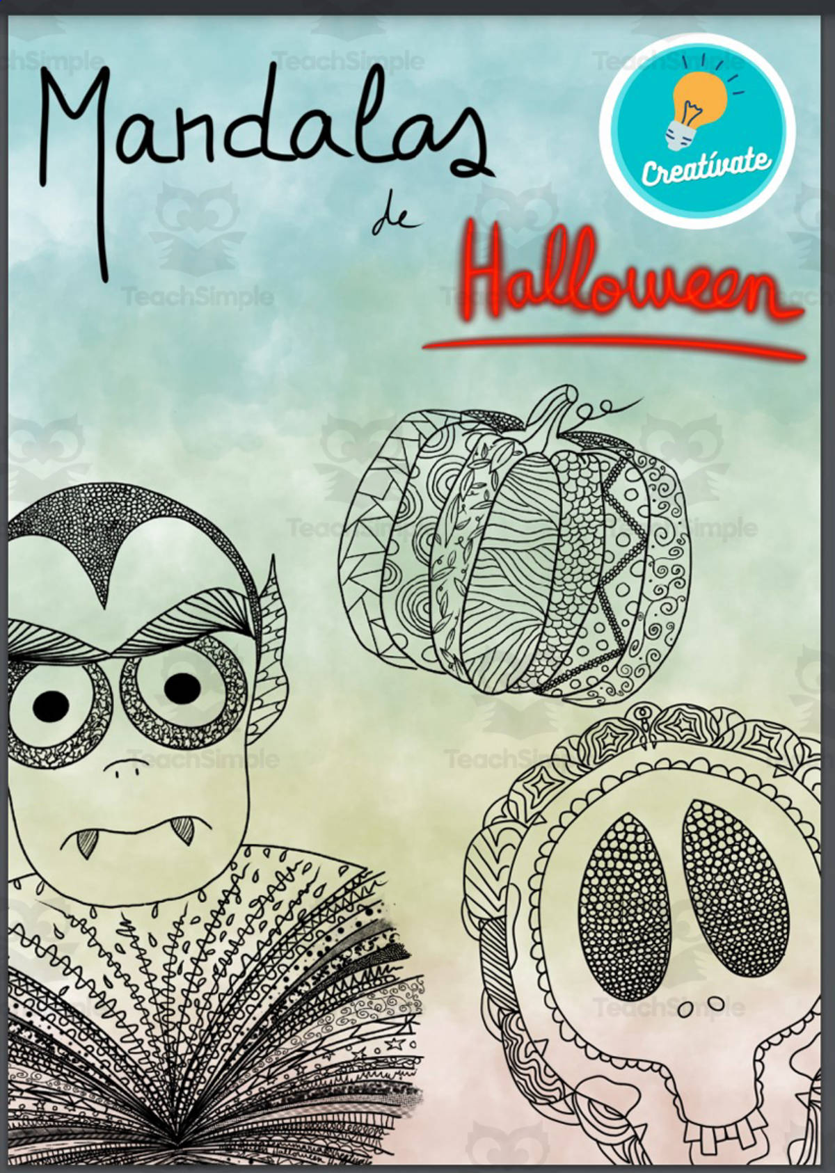 An educational teaching resource from Educación Creativa entitled Spanish: Mandalas de Halloween downloadable at Teach Simple.
